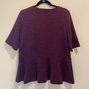 LOFT Purple / Maroon Peplum Top